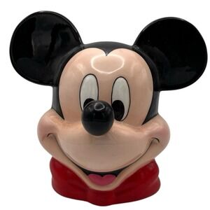 Disney Mickey Mouse Musical Music Box Figurine Enesco Porcelain Vintage Working